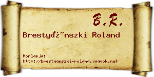 Brestyánszki Roland névjegykártya